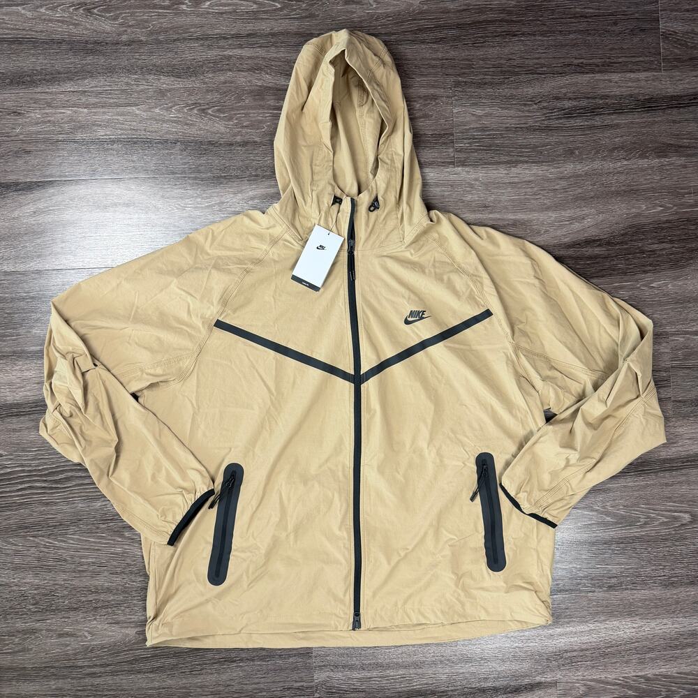 Nike Tech Woven Windrunner Full Zip Jacket Tan Mens 2XL XXL HM7151-279 NWT